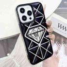 For iPhone 12 Pro Diamond Electroplated Laser Carving Phone Case(Black) - 1