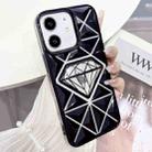 For iPhone 11 Diamond Electroplated Laser Carving Phone Case(Black) - 1