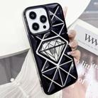 For iPhone 14 Pro Max Diamond Electroplated Laser Carving Phone Case(Black) - 1