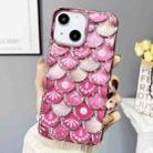 For iPhone 14 Mermaid Scale Electroplated Laser Carving Phone Case(Pink) - 1