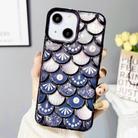 For iPhone 14 Mermaid Scale Electroplated Laser Carving Phone Case(Black) - 1