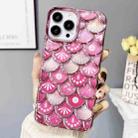 For iPhone 14 Pro Mermaid Scale Electroplated Laser Carving Phone Case(Pink) - 1