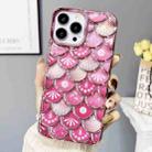 For iPhone 13 Pro Max Mermaid Scale Electroplated Laser Carving Phone Case(Pink) - 1