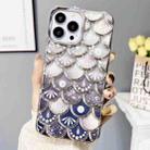 For iPhone 13 Pro Mermaid Scale Electroplated Laser Carving Phone Case(Silver) - 1