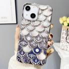 For iPhone 13 Mermaid Scale Electroplated Laser Carving Phone Case(Silver) - 1