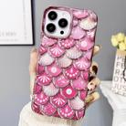 For iPhone 12 Pro Max Mermaid Scale Electroplated Laser Carving Phone Case(Pink) - 1