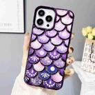 For iPhone 12 Pro Max Mermaid Scale Electroplated Laser Carving Phone Case(Purple) - 1