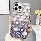 For iPhone 12 Pro Mermaid Scale Electroplated Laser Carving Phone Case(Silver) - 1