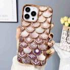 For iPhone 11 Pro Max Mermaid Scale Electroplated Laser Carving Phone Case(Gold) - 1