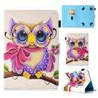 For 7 inch Universal Colored Drawing Stitching Leather Tablet Case(Owl) - 1