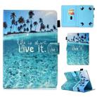 For 7 inch Universal Colored Drawing Stitching Leather Tablet Case(Blue Sea) - 1