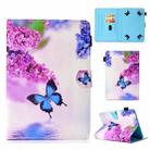 For 8 inch Universal Colored Drawing Stitching Leather Tablet Case(Butterfly) - 1