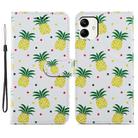 For Samsung Galaxy A05 Painted Pattern Horizontal Flip Leather Phone Case(Pineapple) - 1