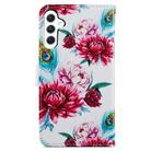 For Samsung Galaxy A05s Painted Pattern Horizontal Flip Leather Phone Case(Peacock Flower) - 3
