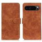 For Google Pixel 10 Pro / 9 Pro KHAZNEH Retro Texture Flip Leather Phone Case(Brown) - 1