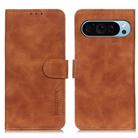 For Google Pixel 10 / 9 KHAZNEH Retro Texture Flip Leather Phone Case(Brown) - 1
