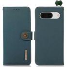 For Google Pixel 8a KHAZNEH Custer Genuine Leather RFID Phone Case(Green) - 1