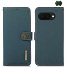 For Google Pixel 9a KHAZNEH Custer Genuine Leather RFID Phone Case(Green) - 1