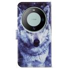 For Huawei Mate 60 Painted Pattern Horizontal Flip Leather Phone Case(White Wolf) - 3
