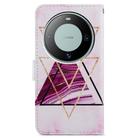 For Huawei Mate 60 Pro Painted Pattern Horizontal Flip Leather Phone Case(Marble) - 3