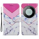 For Huawei Mate 60 Pro Painted Pattern Horizontal Flip Leather Phone Case(Smoke Marble) - 1