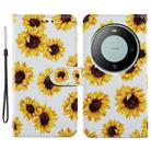 For Huawei Mate 60 Pro Painted Pattern Horizontal Flip Leather Phone Case(Sunflower) - 1