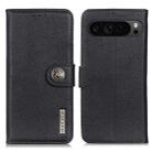 For Google Pixel 10 Pro / 9 Pro KHAZNEH Cowhide Texture Horizontal Flip Leather Phone Case(Black) - 1