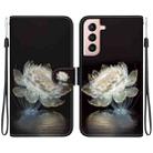 For Samsung Galaxy S22 5G Crystal Texture Colored Drawing Leather Phone Case(Crystal Peony) - 1