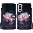 For Samsung Galaxy S22+ 5G Crystal Texture Colored Drawing Leather Phone Case(Purple Peony) - 1