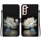 For Samsung Galaxy S22+ 5G Crystal Texture Colored Drawing Leather Phone Case(Crystal Peony) - 1