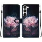 For Samsung Galaxy S23 5G Crystal Texture Colored Drawing Leather Phone Case(Purple Peony) - 1