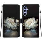 For Samsung Galaxy S23 FE 5G Crystal Texture Colored Drawing Leather Phone Case(Crystal Peony) - 1
