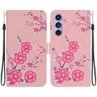 For Samsung Galaxy S23 FE 5G Crystal Texture Colored Drawing Leather Phone Case(Cherry Blossoms) - 1