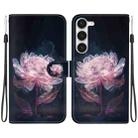 For Samsung Galaxy S23+ 5G Crystal Texture Colored Drawing Leather Phone Case(Purple Peony) - 1