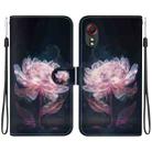 For Samsung Galaxy Xcover 5 Crystal Texture Colored Drawing Leather Phone Case(Purple Peony) - 1