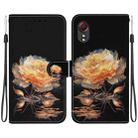 For Samsung Galaxy Xcover 5 Crystal Texture Colored Drawing Leather Phone Case(Gold Peony) - 1