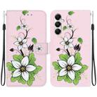 For Samsung Galaxy A05s Crystal Texture Colored Drawing Leather Phone Case(Lily) - 1