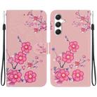For Samsung Galaxy S24 5G Crystal Texture Colored Drawing Leather Phone Case(Cherry Blossoms) - 1
