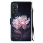 For Samsung Galaxy M55 Crystal Texture Colored Drawing Leather Phone Case(Purple Peony) - 3