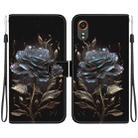 For Samsung Galaxy Xcover7 Crystal Texture Colored Drawing Leather Phone Case(Black Rose) - 1