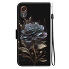 For Samsung Galaxy Xcover7 Crystal Texture Colored Drawing Leather Phone Case(Black Rose) - 3