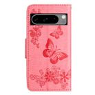 For Google Pixel 8 Butterfly Embossed Flip Leather Phone Case(Pink) - 3