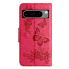 For Google Pixel 8 Pro Butterfly Embossed Flip Leather Phone Case(Red) - 3