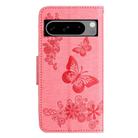 For Google Pixel 8 Pro Butterfly Embossed Flip Leather Phone Case(Pink) - 3