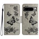 For Google Pixel 8 Pro Butterfly Embossed Flip Leather Phone Case(Grey) - 1