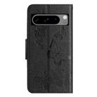 For Google Pixel 8 Pro Butterfly Embossed Flip Leather Phone Case(Black) - 3