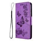 For Motorola Moto G54 Butterfly Embossed Flip Leather Phone Case(Purple) - 2