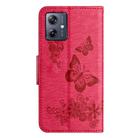 For Motorola Moto G54 Butterfly Embossed Flip Leather Phone Case(Red) - 3