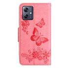 For Motorola Moto G54 Butterfly Embossed Flip Leather Phone Case(Pink) - 3
