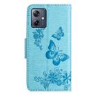 For Motorola Moto G54 Butterfly Embossed Flip Leather Phone Case(Blue) - 3